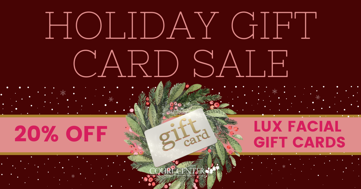 HOLIDAY SALE 20 % off facial gift cards DEC2024 (1200 x 628 px)